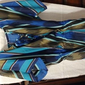 Attention women's Work classic blouse  gathered waist and drawstring neckline.